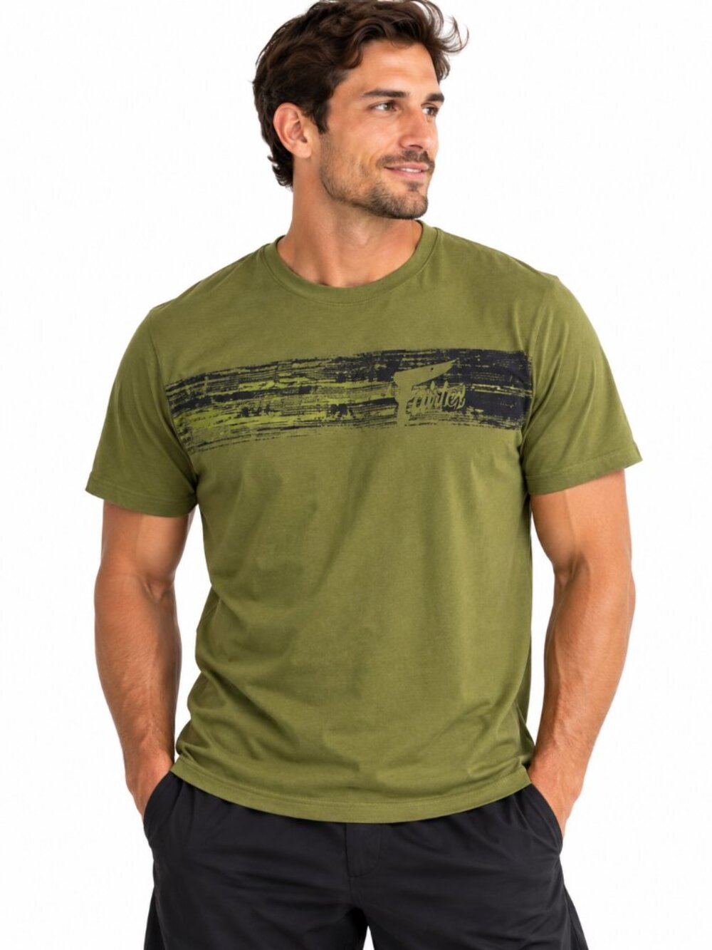 Fairtex Mens XL Olive Green Graphic T Shirt Muay Thai MMA Boxing Training